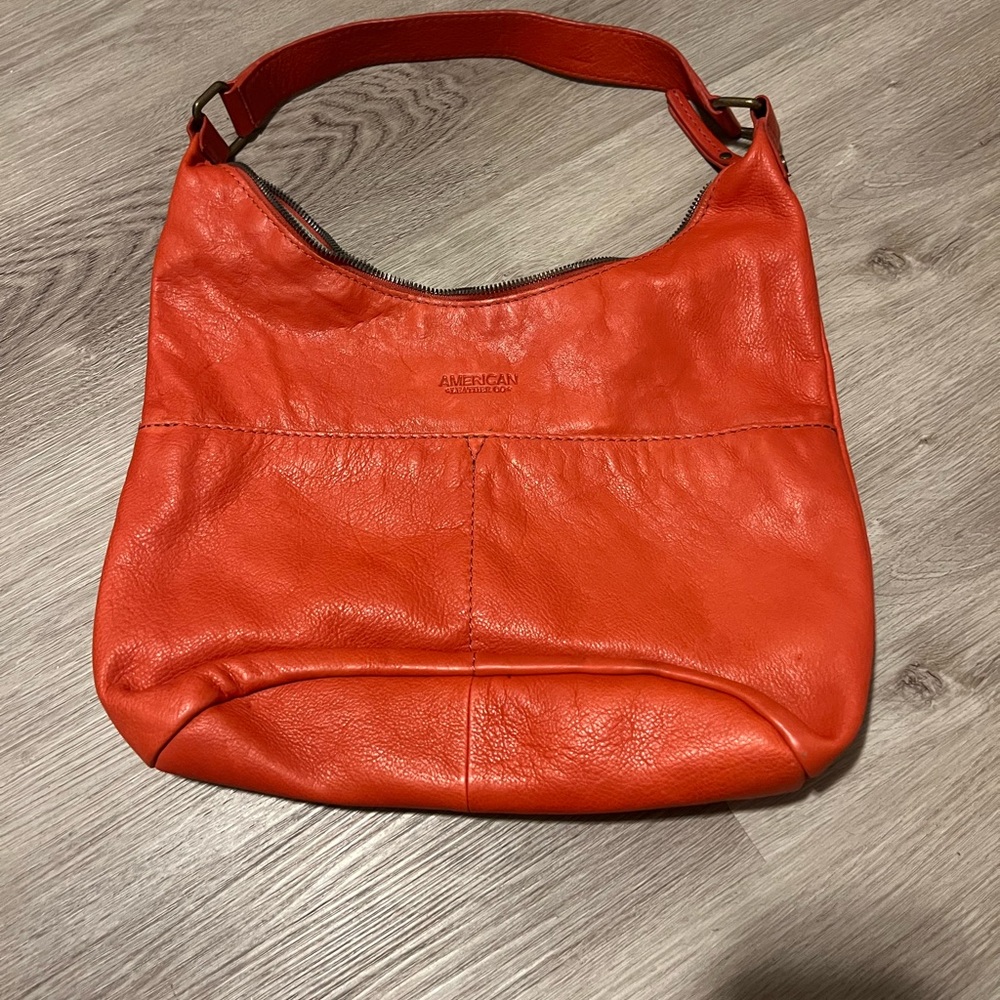 Leather Orange Hobo Bag